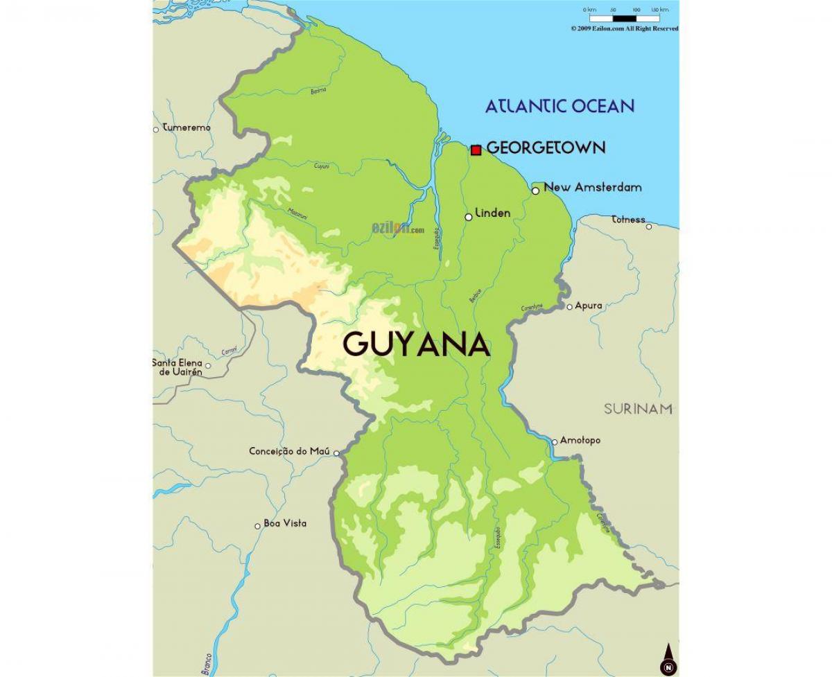 քարտեզ Гайаны
