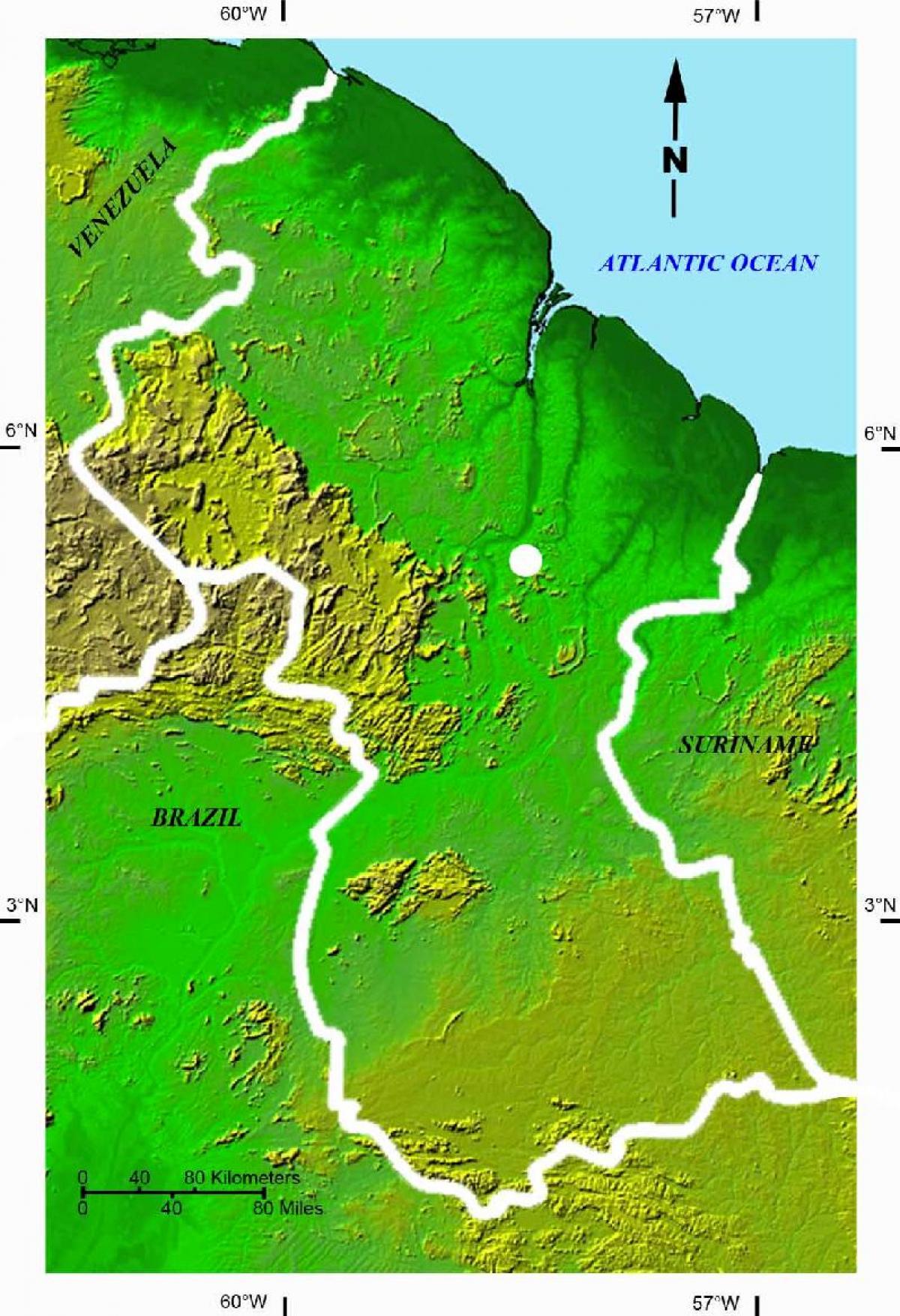 քարտեզ արբանյակային քարտեզը Гайаны