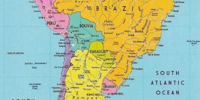 Քարտեզ Գայանա Հարավային Ամերիկա 